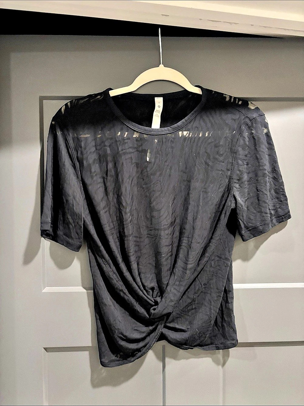 lululemon Crescent Tee *Veil Abstract Short Sleeve Top Black 6